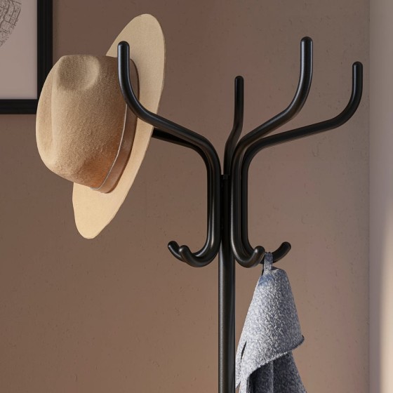 Hat and coat stand, black, 71 1/4 "