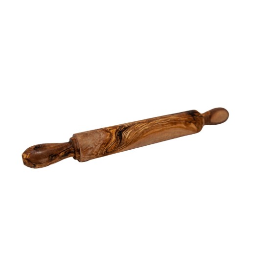 Olive Wood Rolling Pin - Rustic Dough Roller with Handles 19 Inch