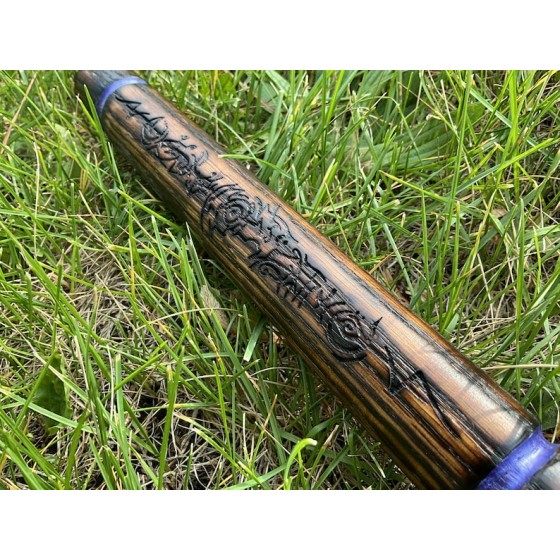 Arcane Wizard Staff Sturdy Oak Walking Stick Engraved Hand Painted Quarterstaff Handmade in USA Renaissance Faire Fantasy Costume Nerdy Gift