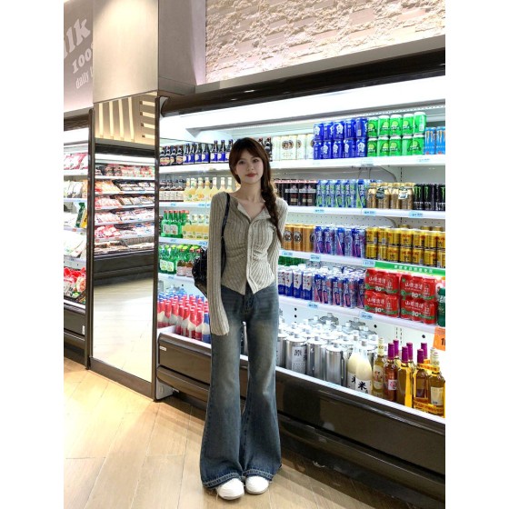 DBL1KU 2026AW American Style Pure and Alluring Slim Fit Early Spring Single-Breasted Long-Sleeved Sexy Knit Cardigan for Women