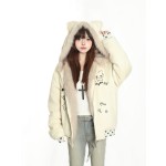 Xiao Hang hasn't had enough yet. Original winter cat embroidery mountain eagle thickened warm cotton coat for men and women, suede fleece jacket.