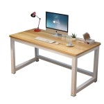 Double desktop computer desk, simple desk for bedroom and home use, study desk, minimalist writing desk, rectangular office desk