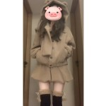 Women's 2025 New Winter College Style Thick Bear Jacket and High-Waisted Tulip Shorts Two-Piece Set